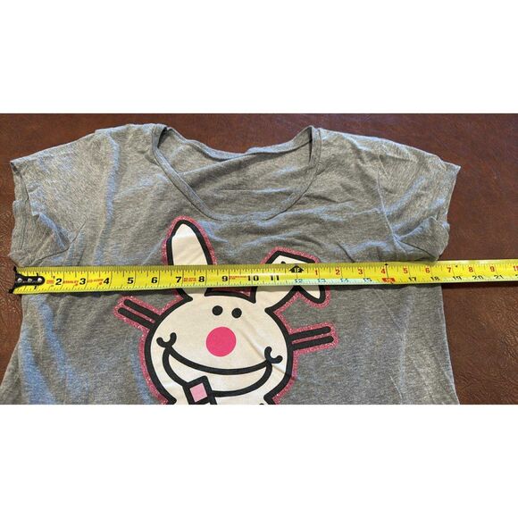 Womens Top Gray with Rabbit on Front  Like I Need Your Approval No Size Tag - Picture 3 of 4
